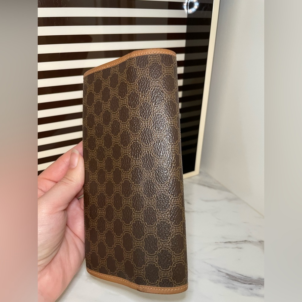 Celine Brown and Gold Clutch with Chain Strap - Picture 9 of 11
